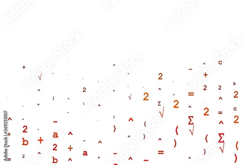 Light Orange vector pattern with arithmetic signs.