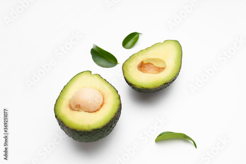 Avocado set isolated on white background