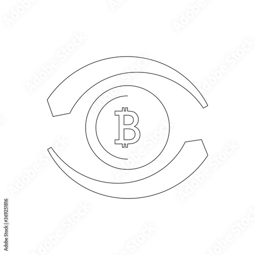 Bitcoin btc icon vector illustration outline