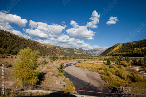 A general view a river in Telluride, Colorado 