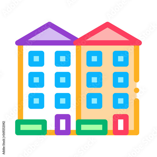 apartment houses icon vector. apartment houses sign. color symbol illustration