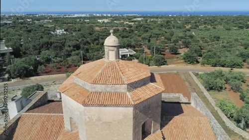 Aerial view of Church Cristo delle Zolle, Monopoli, Italy