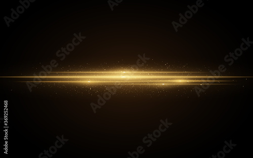 Light effect made of orange glowing neon lines. Futuristic scanner effect with sparkles particles. Stylish footage for your project. Vector Illustration