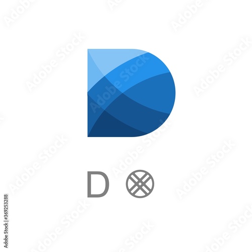 The logo of the letter "D" in the composition with the element of the yurt. Vector.