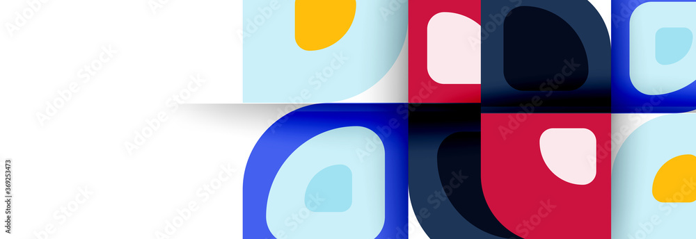 Set of vector modern geometric abstract backgrounds with repeating abstract round shapes patterns and shadow effects Set of vector modern geometric abstract backgrounds with repeating abstract round shapes patterns and shadow effects