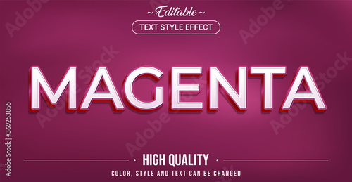 Editable text style effect - Magenta color theme style.