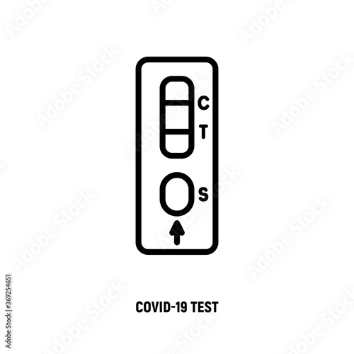 Covid-19 rapid medical test, real time RT-PCR. Thin line icon. Coronavirus prevention. Vector illustration.
