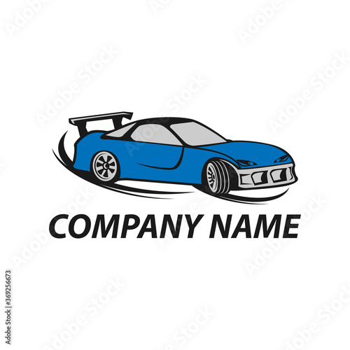 drift car racing vector illustration  drift car logo vector Drift  the car rides sideways. Flat design vector illustration.