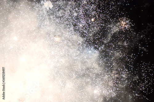 Fototapeta Naklejka Na Ścianę i Meble -  Colorful closeup fireworks light up the sky