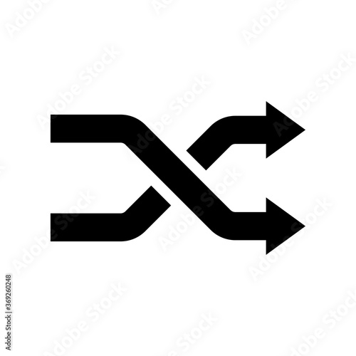 Shuffling icon, change order, random sign - vector music symbol. Intersecting arrows icon. Exchange and turn, cross symbol photo