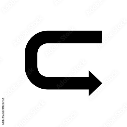 180 (one hundred eighty degree) turn arrow icon.