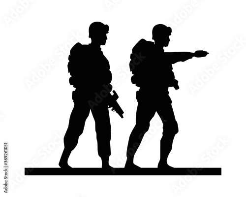 two soldiers military silhouettes figures photo