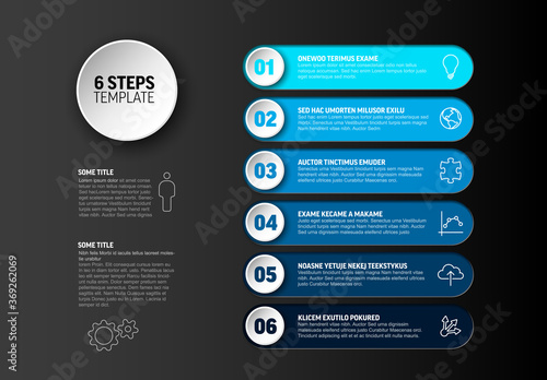 Vector progress infographic with six steps