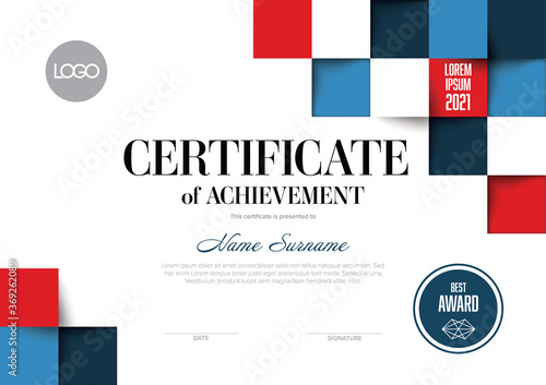 Modern certificate template