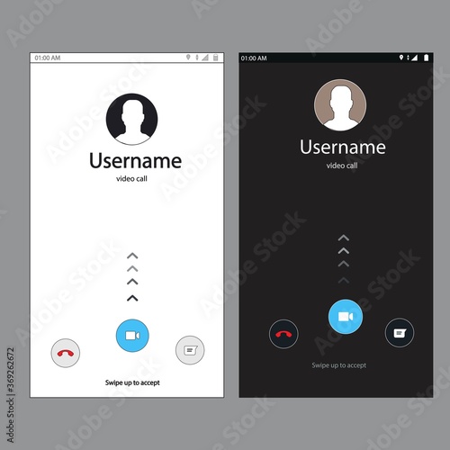 template video call for handphone. Design whatsapp video call. New Mock up. Mobile mock-up flat style. Web site mobile template. Social network interface app.