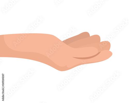 hand human receiving isolated icon