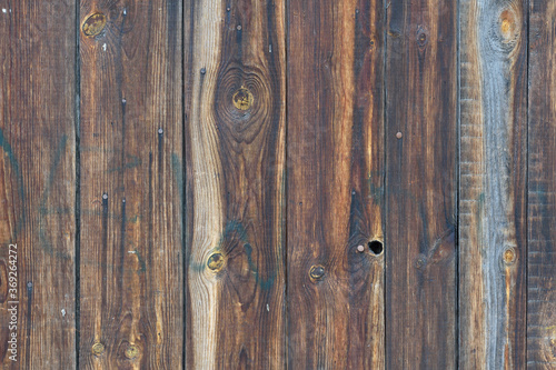 Wood texture. A fragment of an old wooden fence close-up. © vladimir subbotin