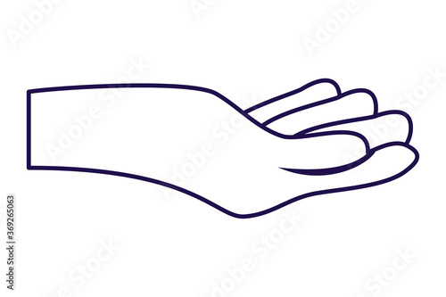 hand human receiving isolated icon