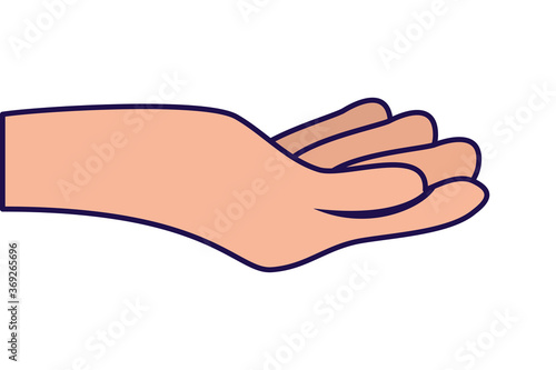 hand human receiving isolated icon