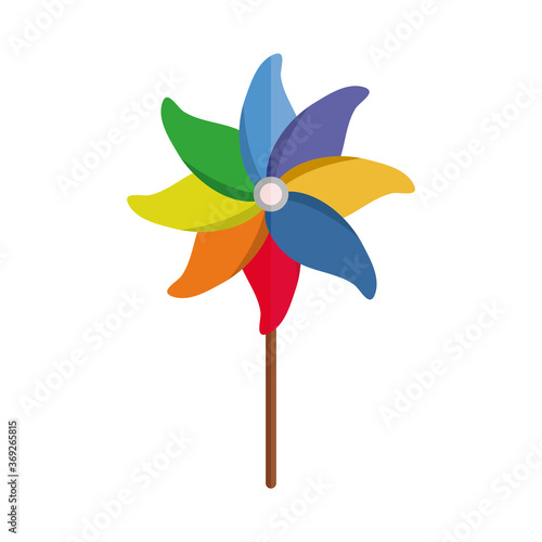 cartoon pinwheel toy object for small children to play, flat style icon