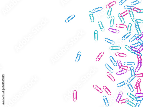 Stationary paperclips isolated on white background