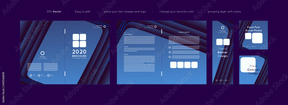 Set of modern layout template include leaflet, brochure, banner, and ...