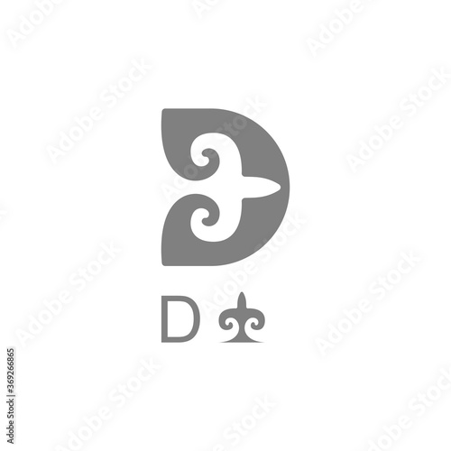 The logo of the letter "D" combined with an ornament. Vector.
