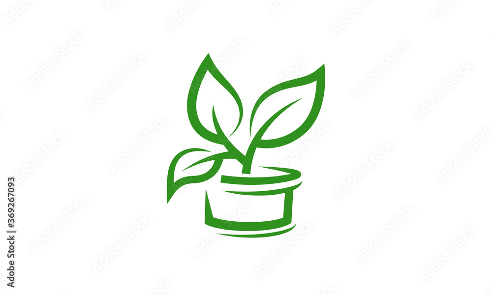 Simple Plant Logo Icon Vector Simple Plant Logo Icon Vector