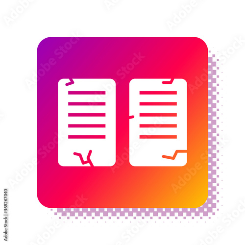 White The commandments icon isolated on white background. Gods law concept. Square color button. Vector Illustration.