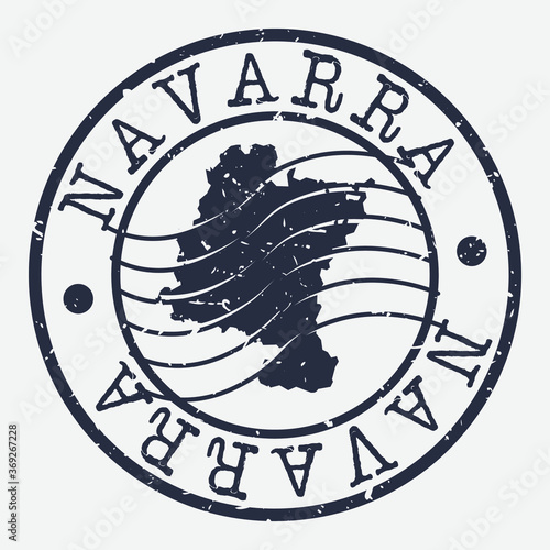 Navarra Spain Stamp Postal. Map Silhouette Seal. Passport Round Design. Vector Icon. Design Retro Travel.