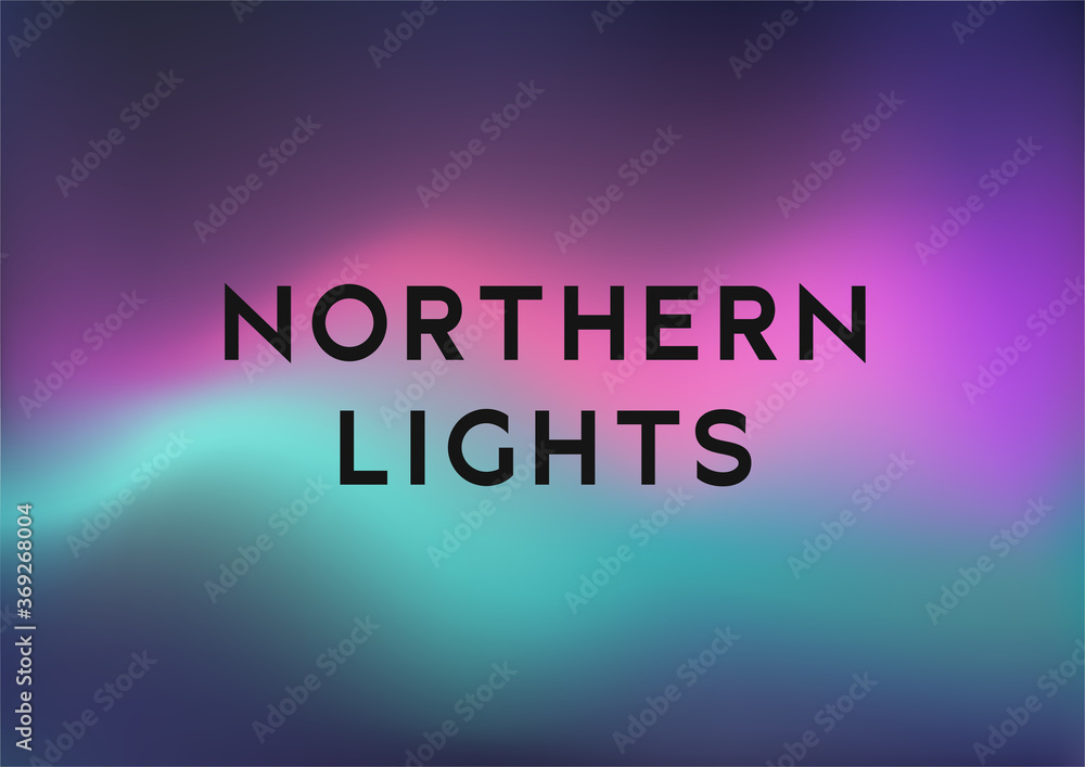 Northern lights, bright gradient background horizontal format, vector illustration Northern lights, bright gradient background horizontal format, vector illustration