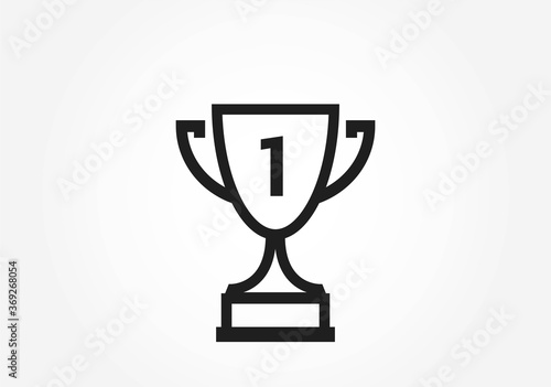trophy cup line icon. victory, success and superiority symbol