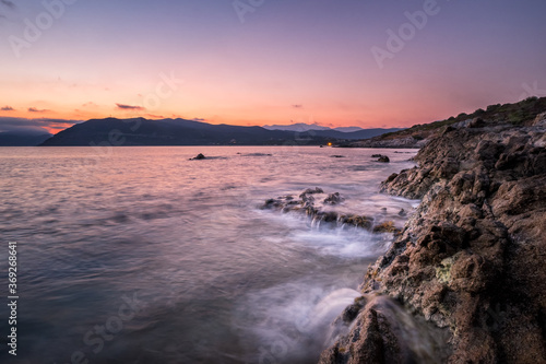 Rocky coastline of Corsica at dawn © Jon Ingall