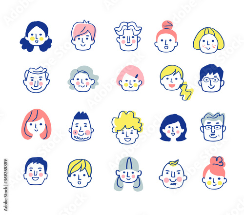 様々な人物の顔　セット