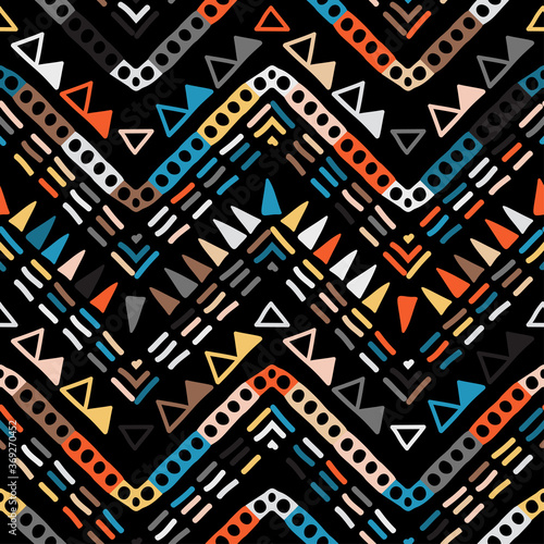 Ikat geometric zigzag pattern. Tribal ethnic theme