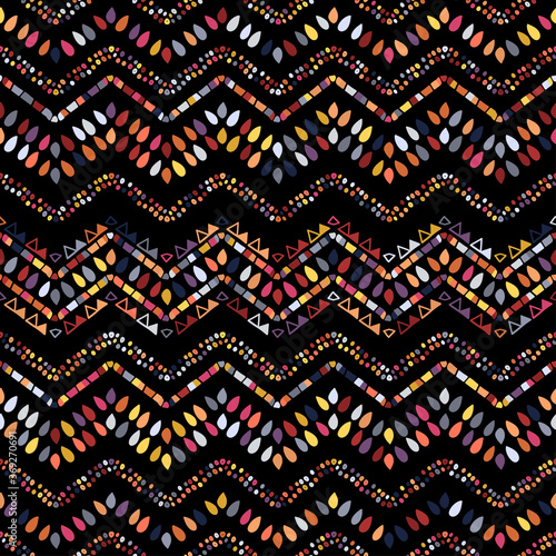 Ikat geometric zigzag pattern. Tribal ethnic theme