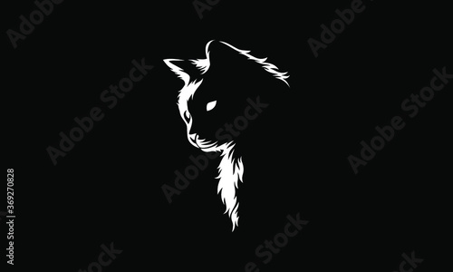 Cat Silhouette Vector Logo Template