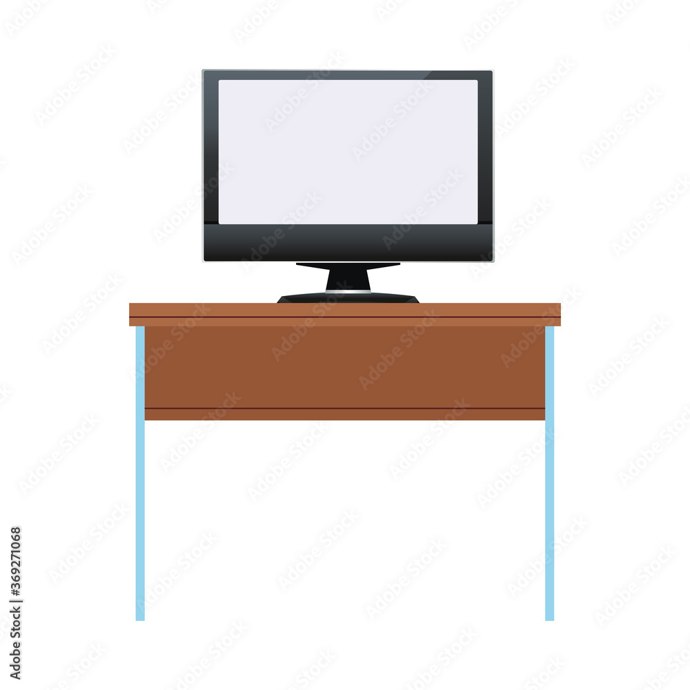 computer monitor display in wooden table computer monitor display in wooden table