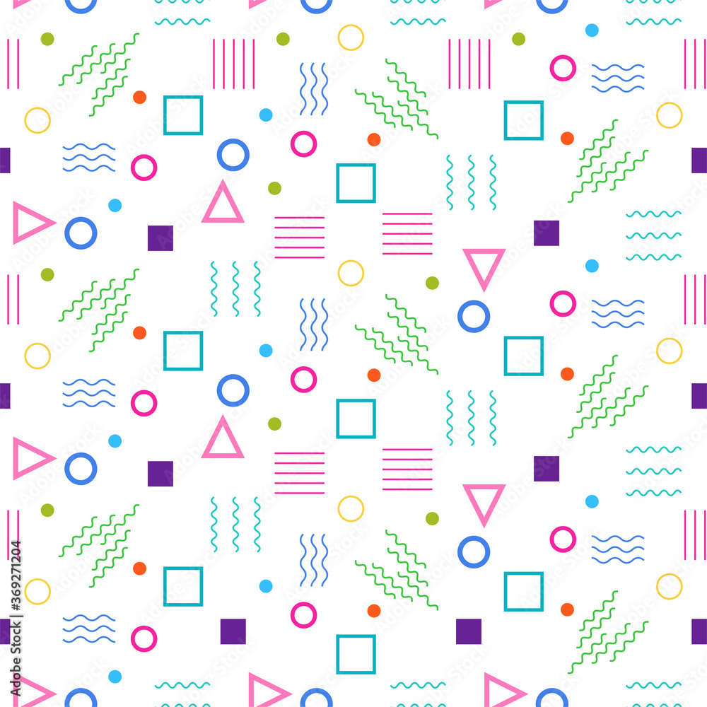 Geometric Shape Seamless Pattern Memphis Style Geometric Shape Seamless Pattern Memphis Style