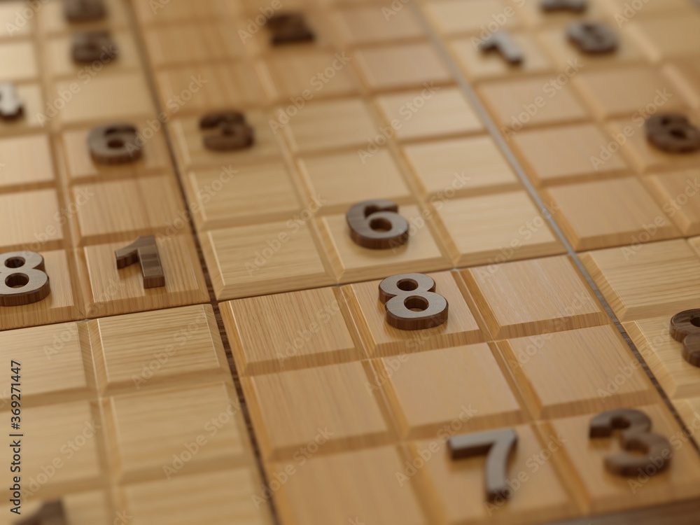 sudoku on wooden board. 3d illustration. suitable for board games and sudoku themes. sudoku on wooden board. 3d illustration. suitable for board games and sudoku themes.