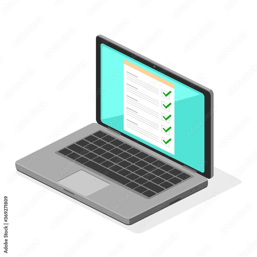 Online Testing - Isometric Vector Icon Symbol Online Testing - Isometric Vector Icon Symbol