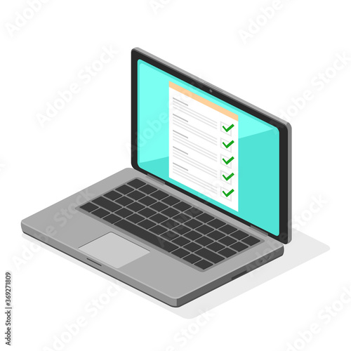 Online Testing - Isometric Vector Icon Symbol