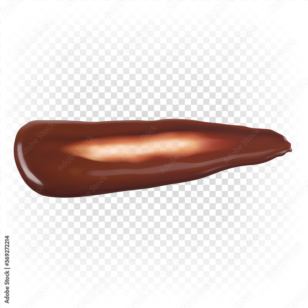 Liquid melted chocolate spread on the surface in top view. 3d realistic illustration isolated on white background. Dessert, dirty stain, dessert, cream, ganache, sauce. Liquid melted chocolate spread on the surface in top view. 3d realistic illustration isolated on white background. Dessert, dirty stain, dessert, cream, ganache, sauce.
