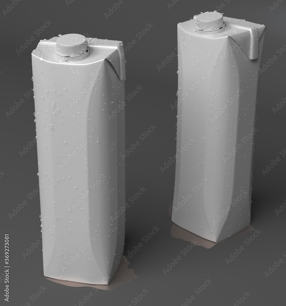 One litre carton packaging mockup for dairy products and fruit juice ...