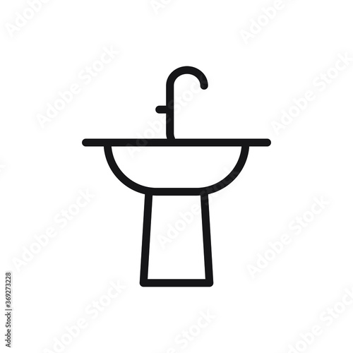 Washbasin icon outline vector. isolated on white background