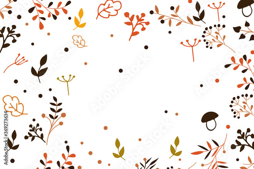 Vector autumn background with leaves and leaf fall illustrations