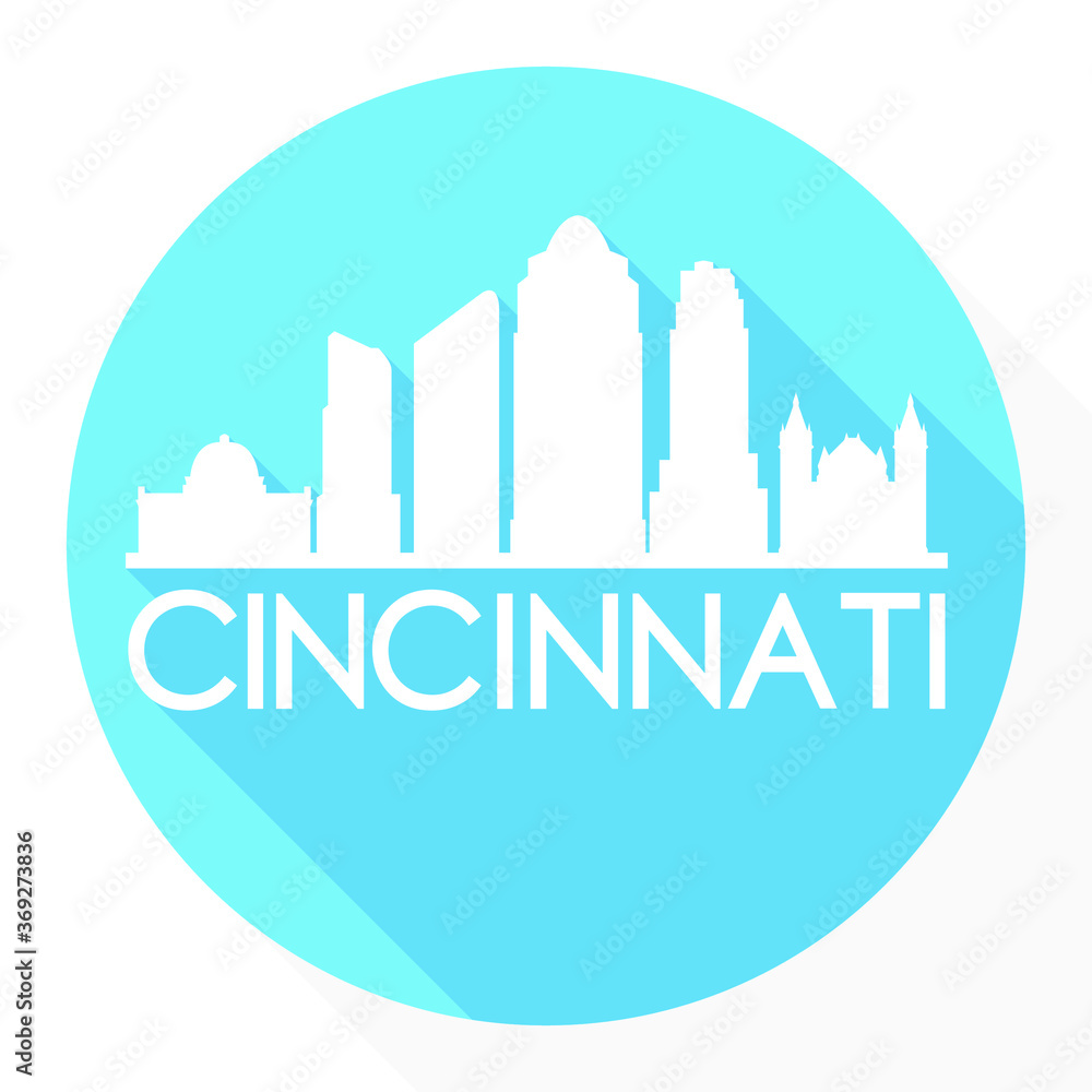 Cincinnati Ohio USA Flat Icon Skyline Silhouette Design City Vector Art. Cincinnati Ohio USA Flat Icon Skyline Silhouette Design City Vector Art.