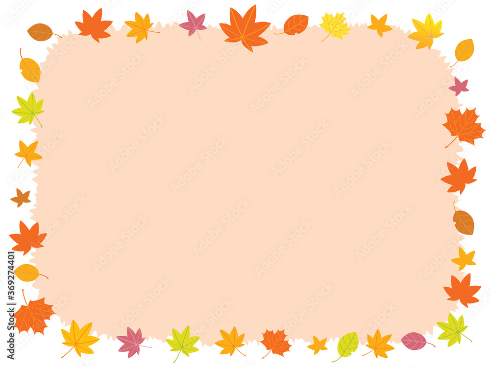 秋の紅葉のフレーム1赤 秋の紅葉のフレーム1赤