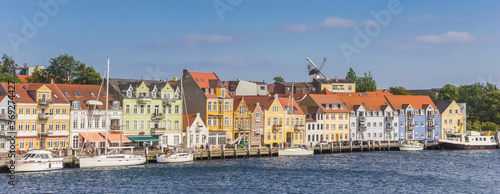 Panorama of colorful old houses at the water in Sonderborg, Denmark photo