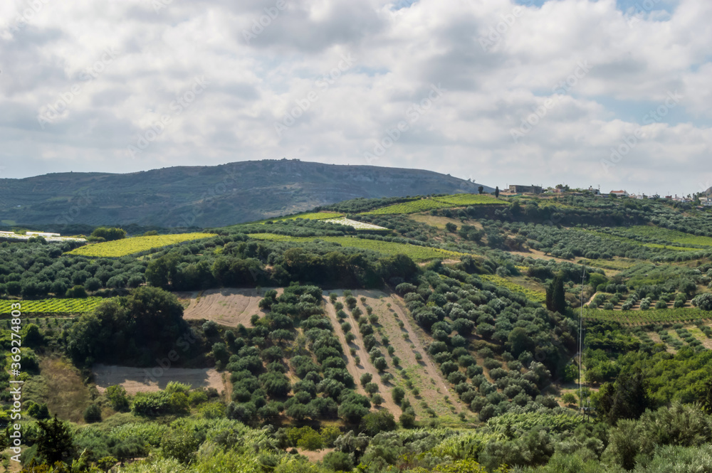 panoramic view of the Cretan landscape.